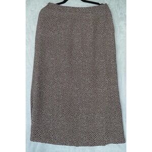 Pendleton Silk Skirt Womens 12 Brown Polka Dot Pockets Elegant Finance Boss Babe